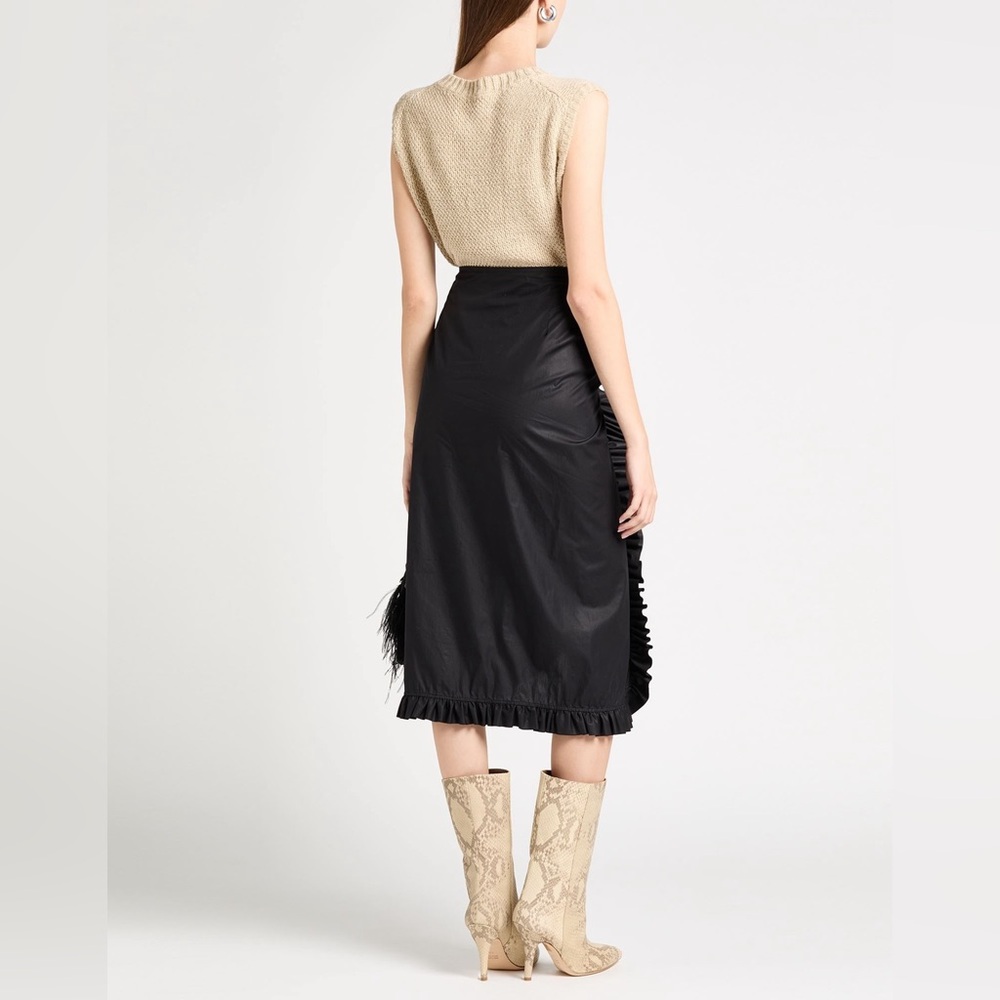 Dries Van Noten Ruffled Midi Black Skirt - Picture 4 of 16
